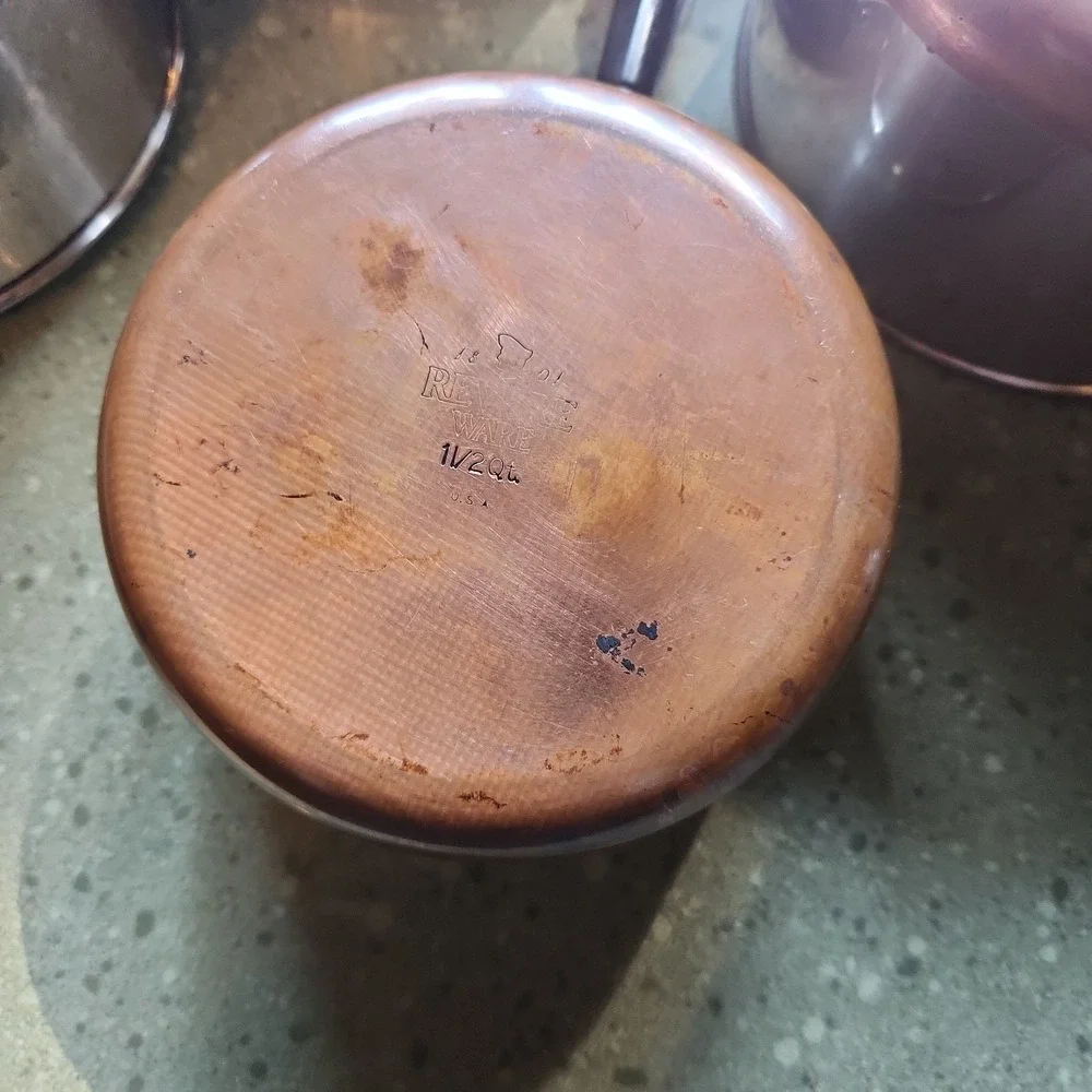 VTG Revere Ware Copper Bottom Pots Set, 11 Piece